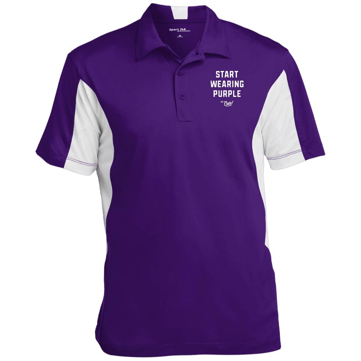 SWP Colorblock Performance Polo Shirt Purple White by Strange Allies