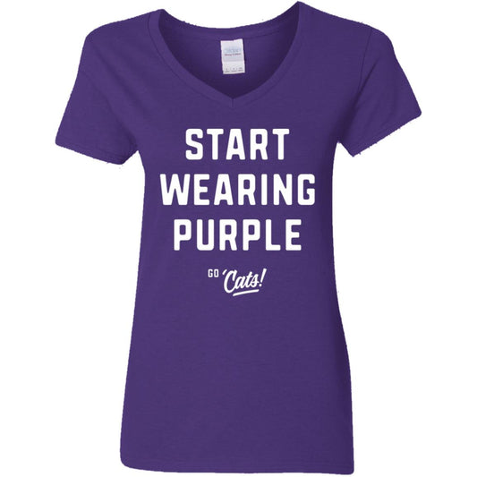 SWP Women's Regular Fit V-Neck T-Shirt Purple by Strange Allies