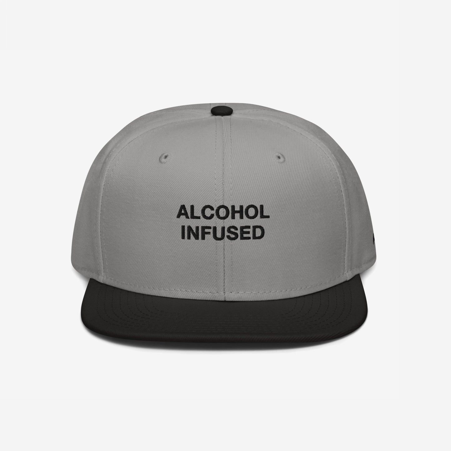 Alcohol Infused Hat Snapback Hat Gray Black by Strange Allies