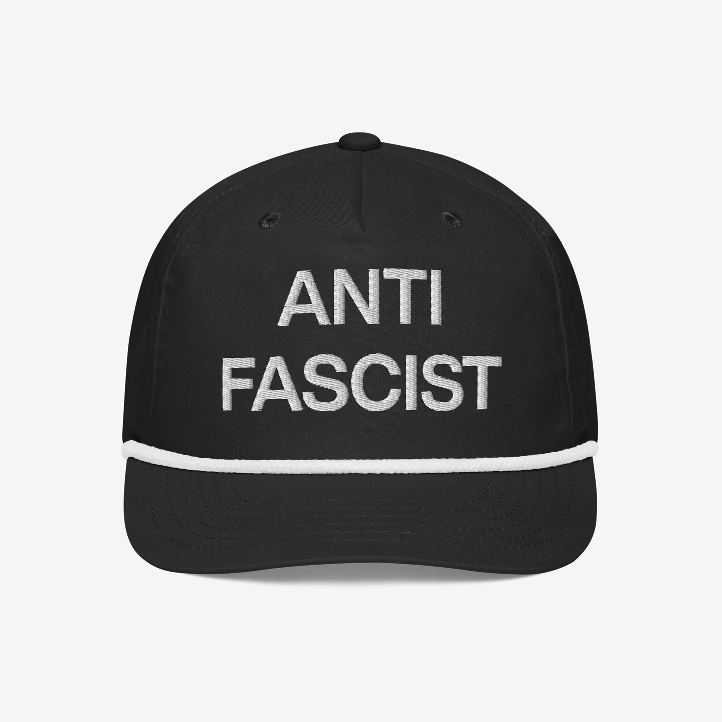 Anti Fascist Golf Hat Black White by Strange Allies