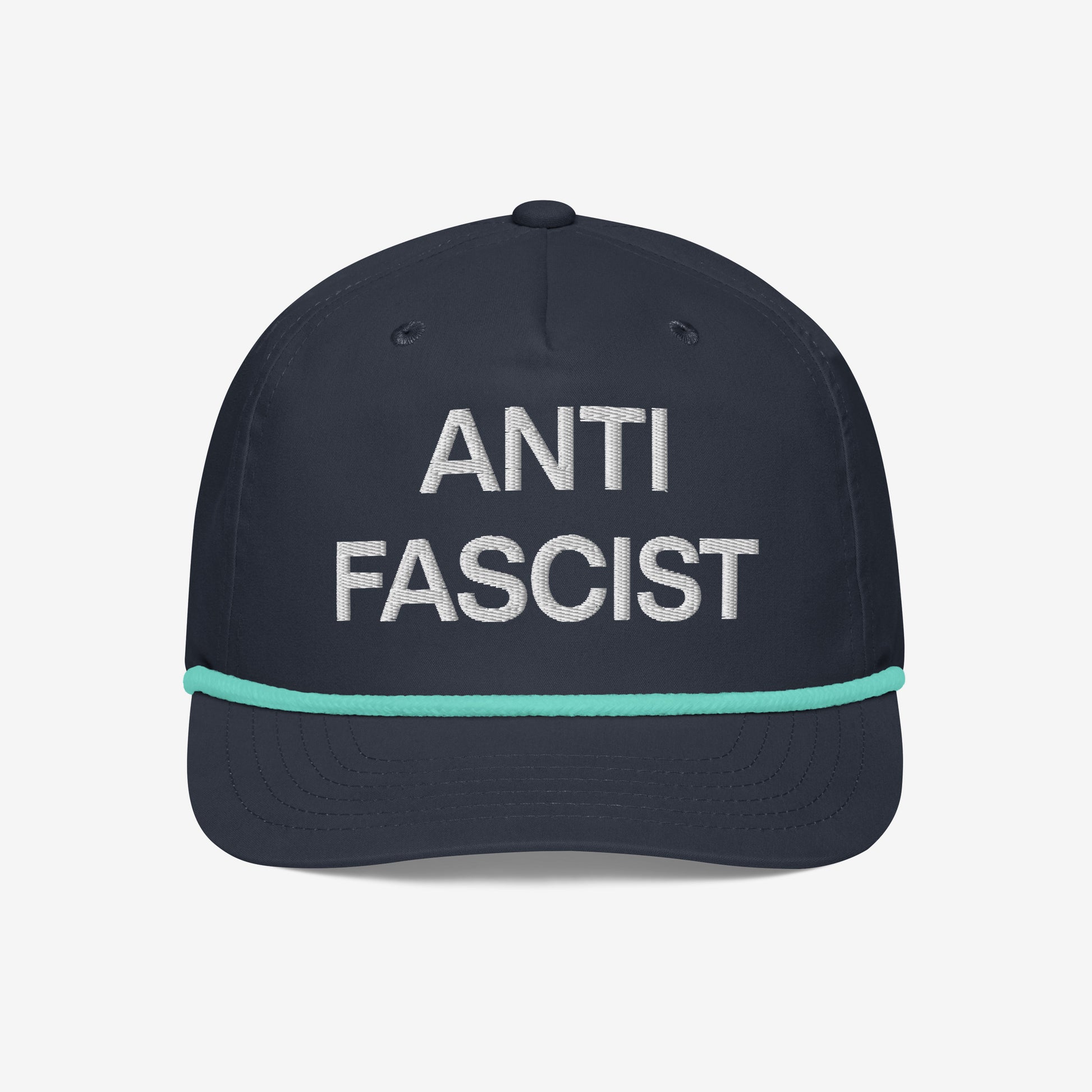 Anti Fascist Golf Hat Navy Mint by Strange Allies