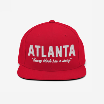 Atlanta Story Hat Snapback Red by Strange Allies