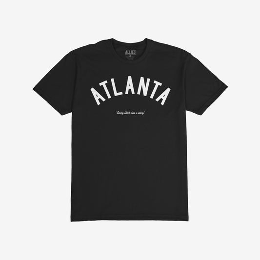 Atlanta Story T-shirt Short Sleeve Black by Strange Allies