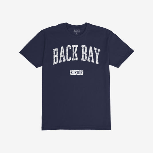 Back Bay Boston T-shirt Short Sleeve Navy Blue by Strange Allies