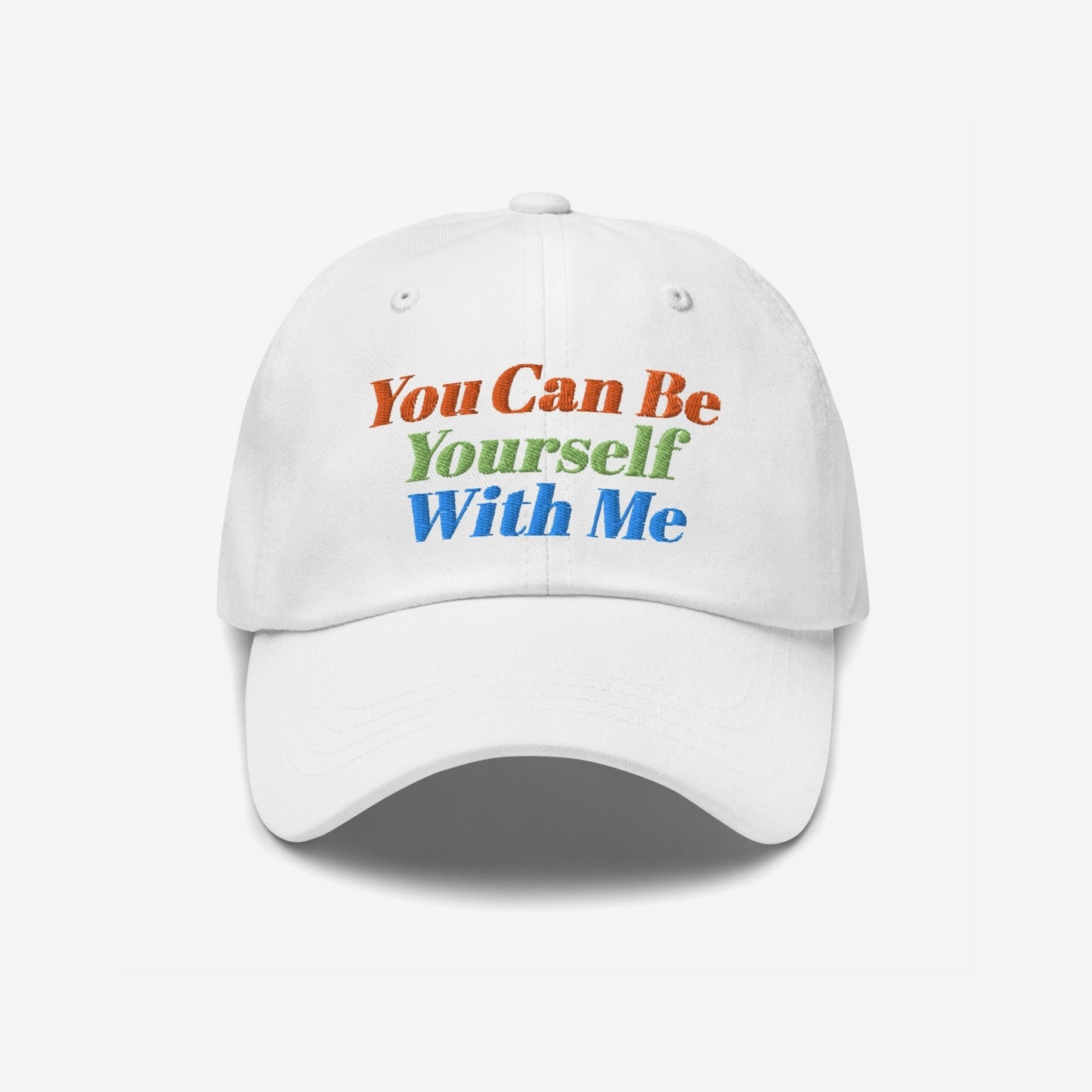 Be Yourself Hat Dad Hat White by Strange Allies