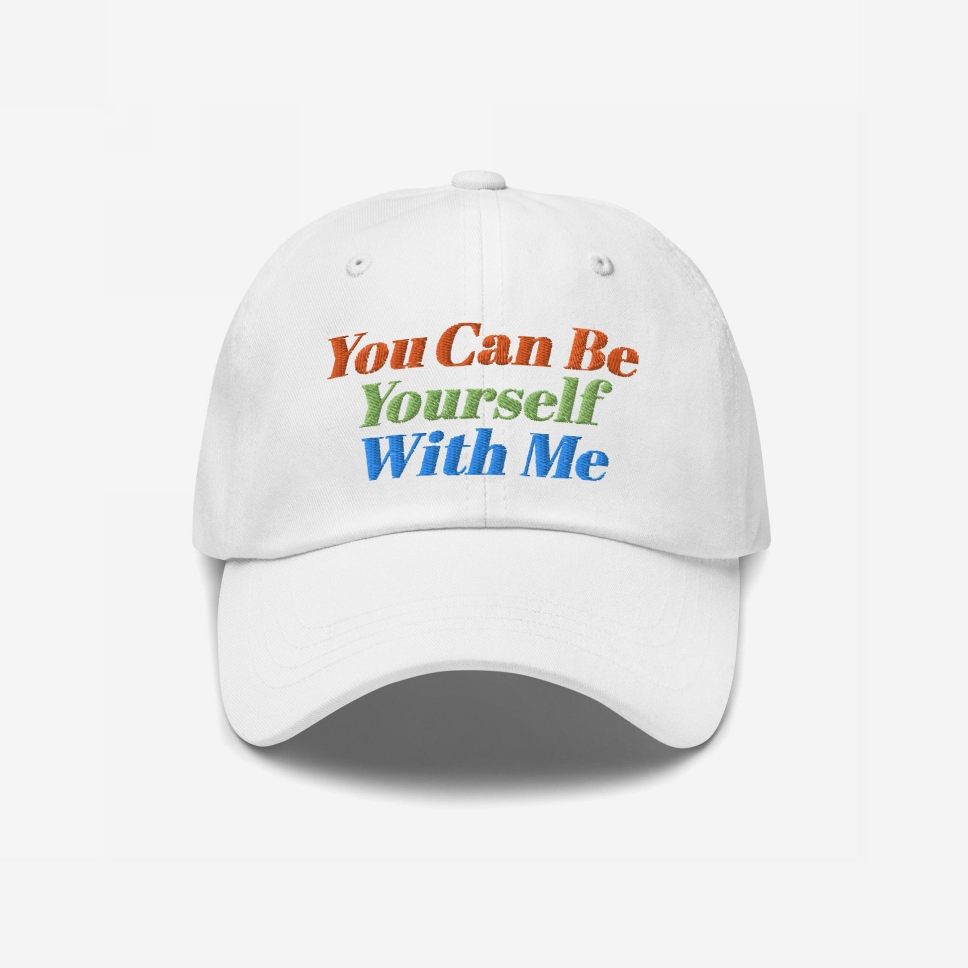 Be Yourself Hat Dad Hat White by Strange Allies