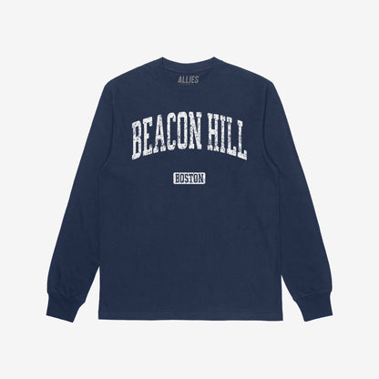 Beacon Hill Boston T-shirt Long Sleeve Navy Blue by Strange Allies