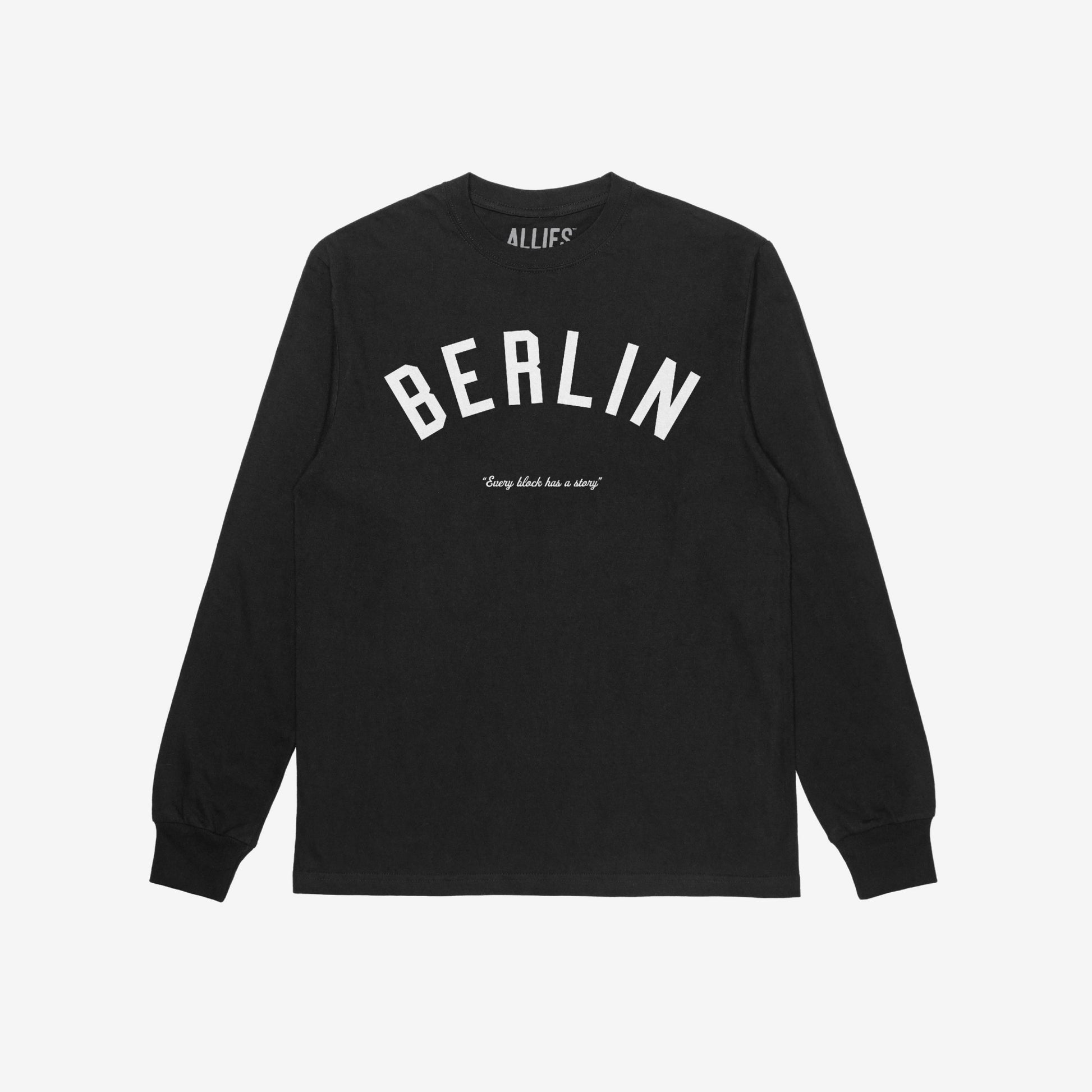 Berlin Story T-shirt Long Sleeve Black by Strange Allies