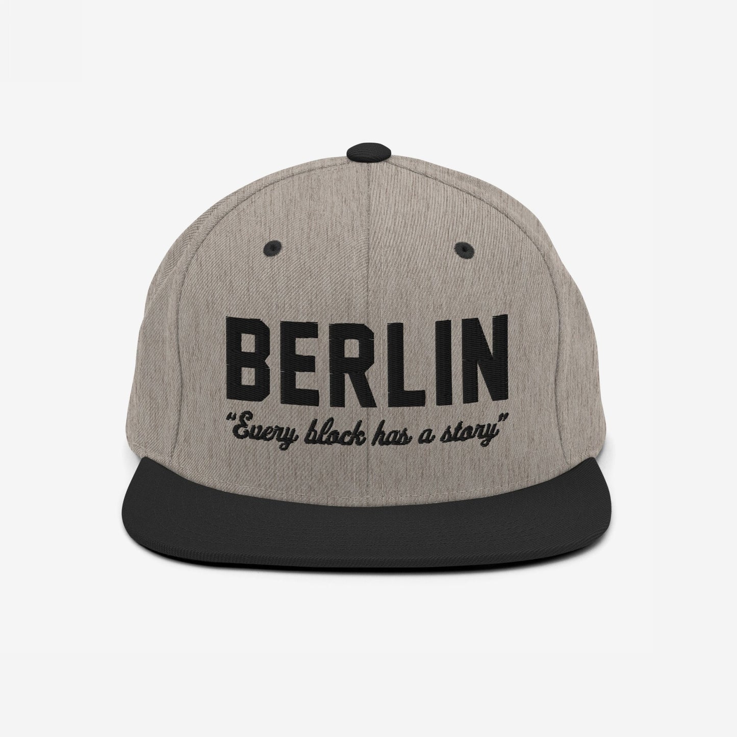 Berlin Story Hat Snapback Heather Gray Black by Strange Allies