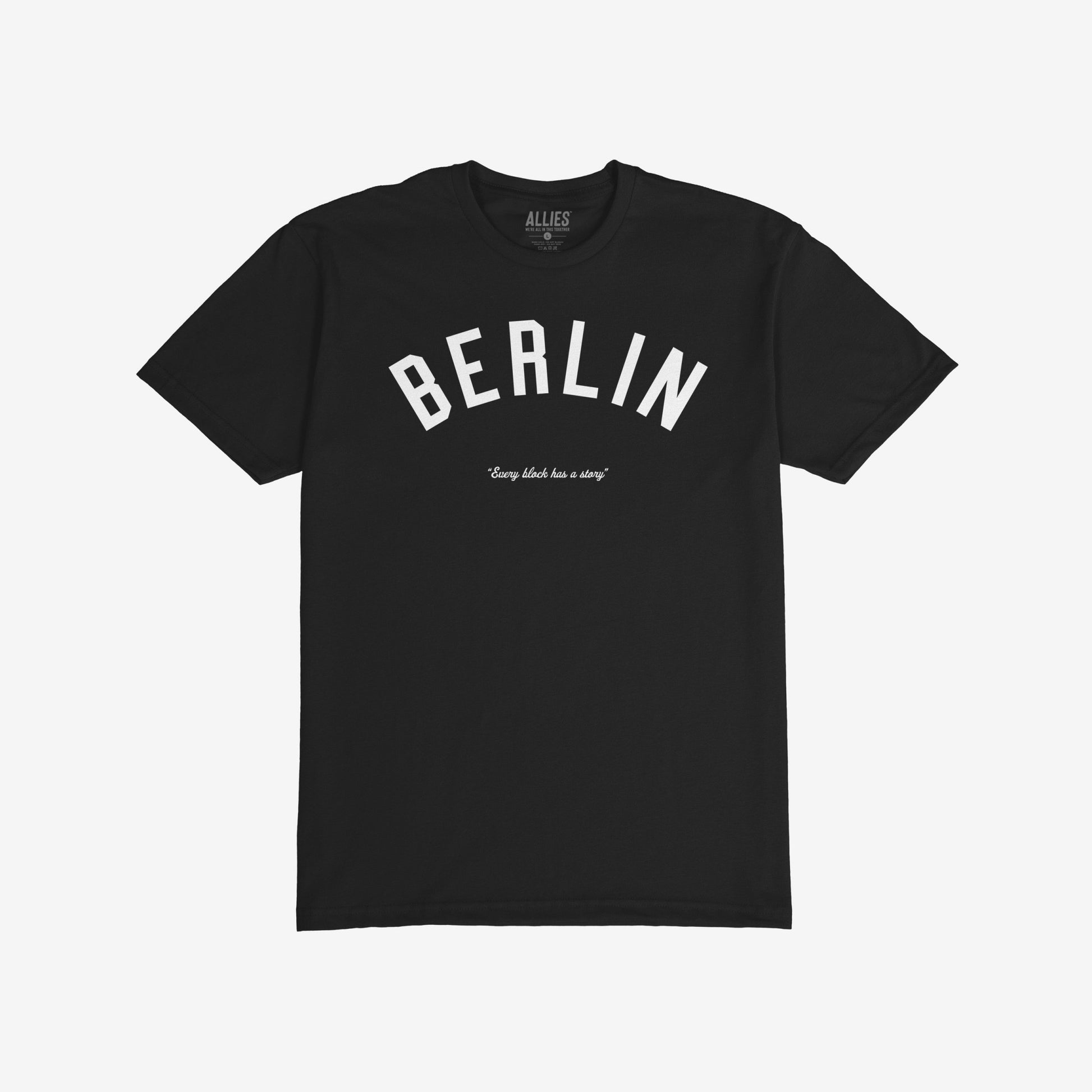 Berlin Story T-shirt Short Sleeve Black by Strange Allies