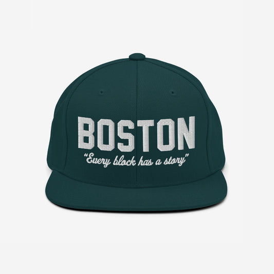 Boston Story Hat Snapback Dark Green by Strange Allies