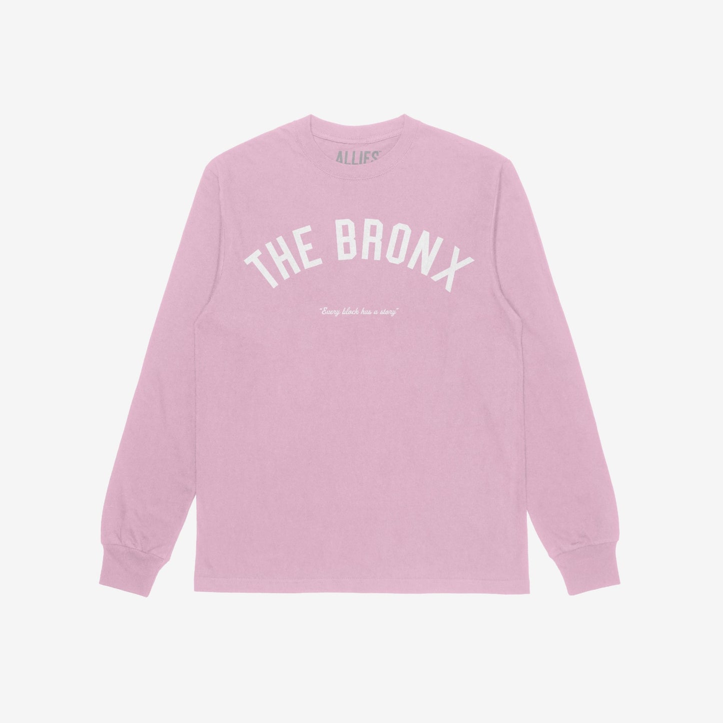 Bronx Story T-shirt Long Sleeve Pink by Strange Allies