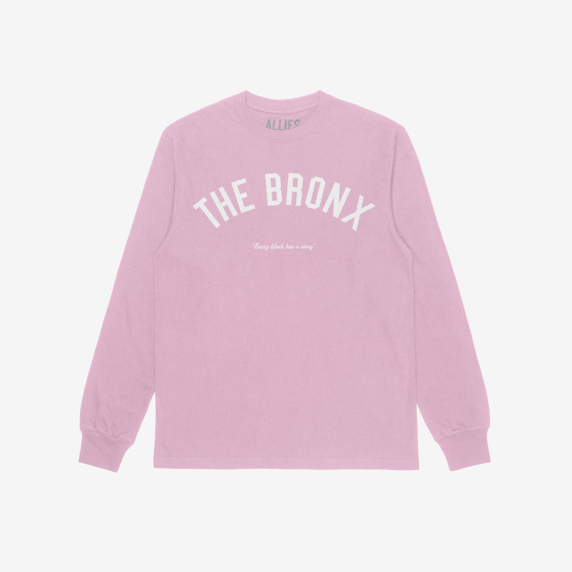 Bronx Story T-shirt Long Sleeve Pink by Strange Allies