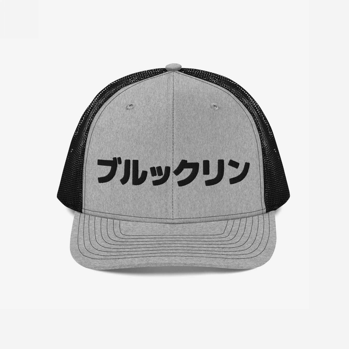 Brooklyn Japanese Hat Trucker Hat Heather Gray Black by Strange Allies