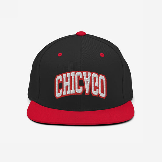 Chicago Flipped Hat Snapback Hat Black Red by Strange Allies