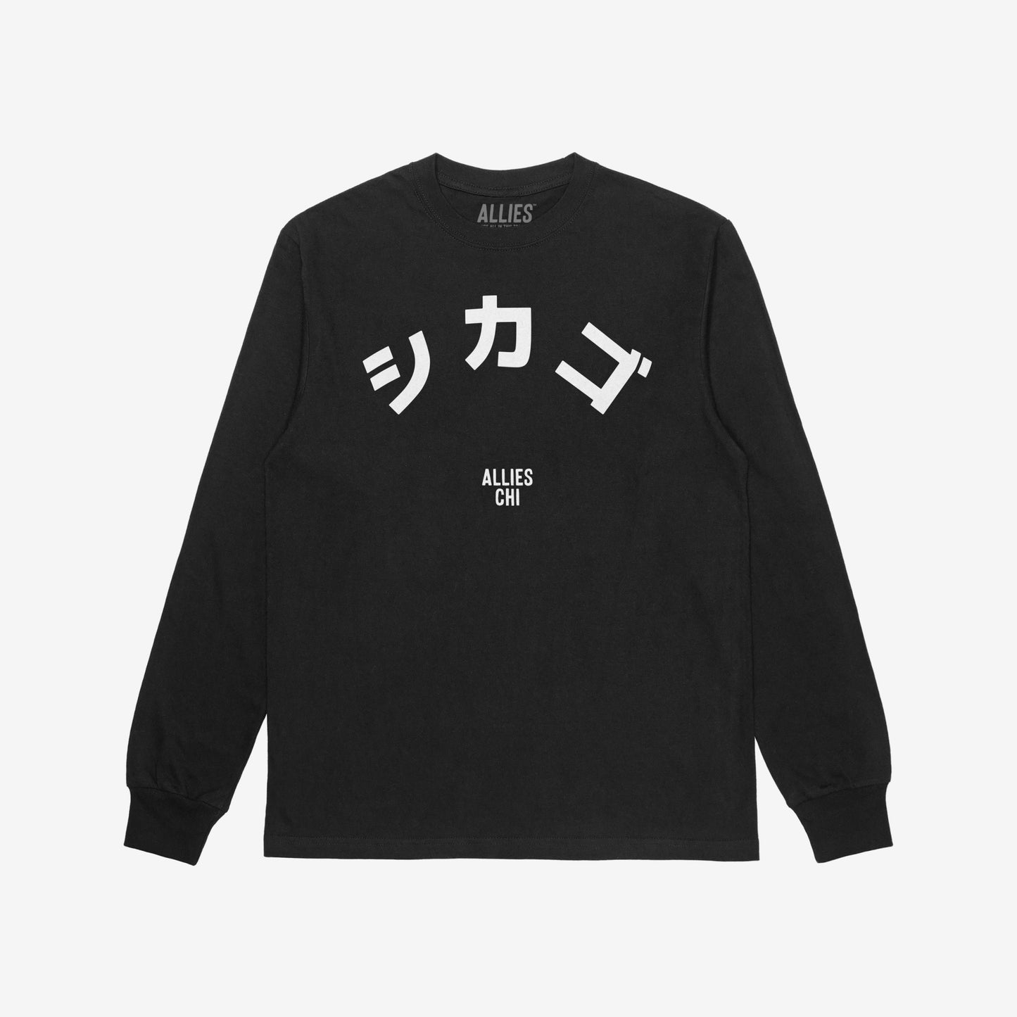 Chicago Japanese T-shirt Long Sleeve Black by Strange Allies