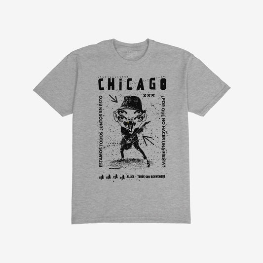 Chicago Punk T-shirt Heather Gray by Strange Allies