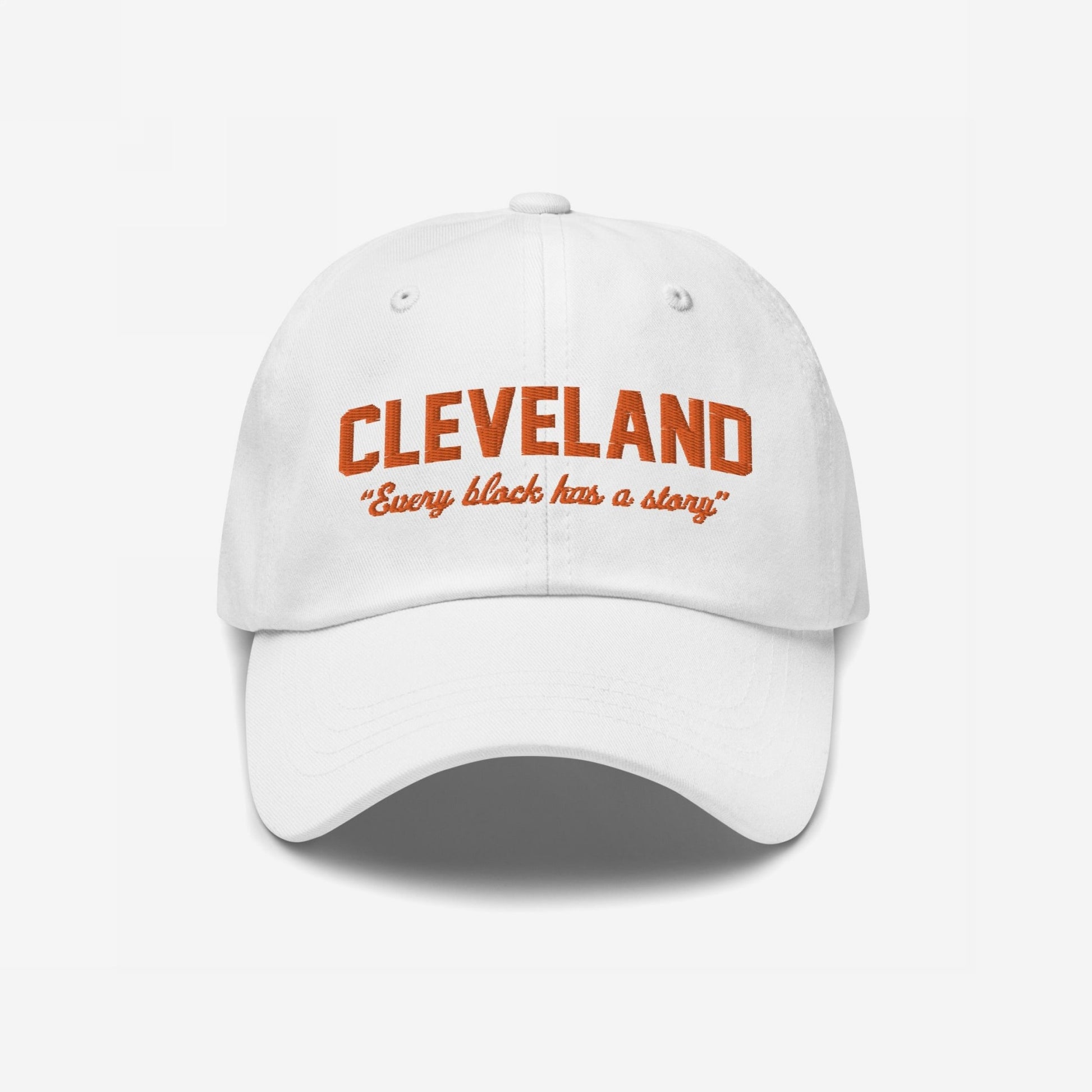 Cleveland Story Hat Dad Hat White by Strange Allies