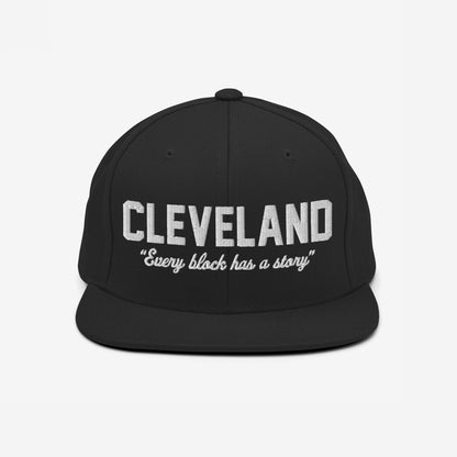 Cleveland Story Hat Snapback Black by Strange Allies