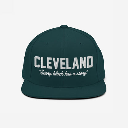 Cleveland Story Hat Snapback Dark Green by Strange Allies