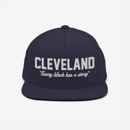 Cleveland Story Hat Snapback Navy Blue by Strange Allies