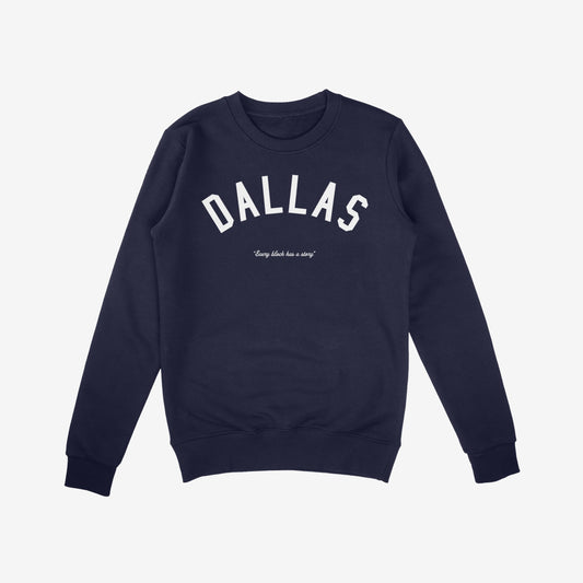 Dallas Story Sweatshirt Navy Blue by Strange Allies