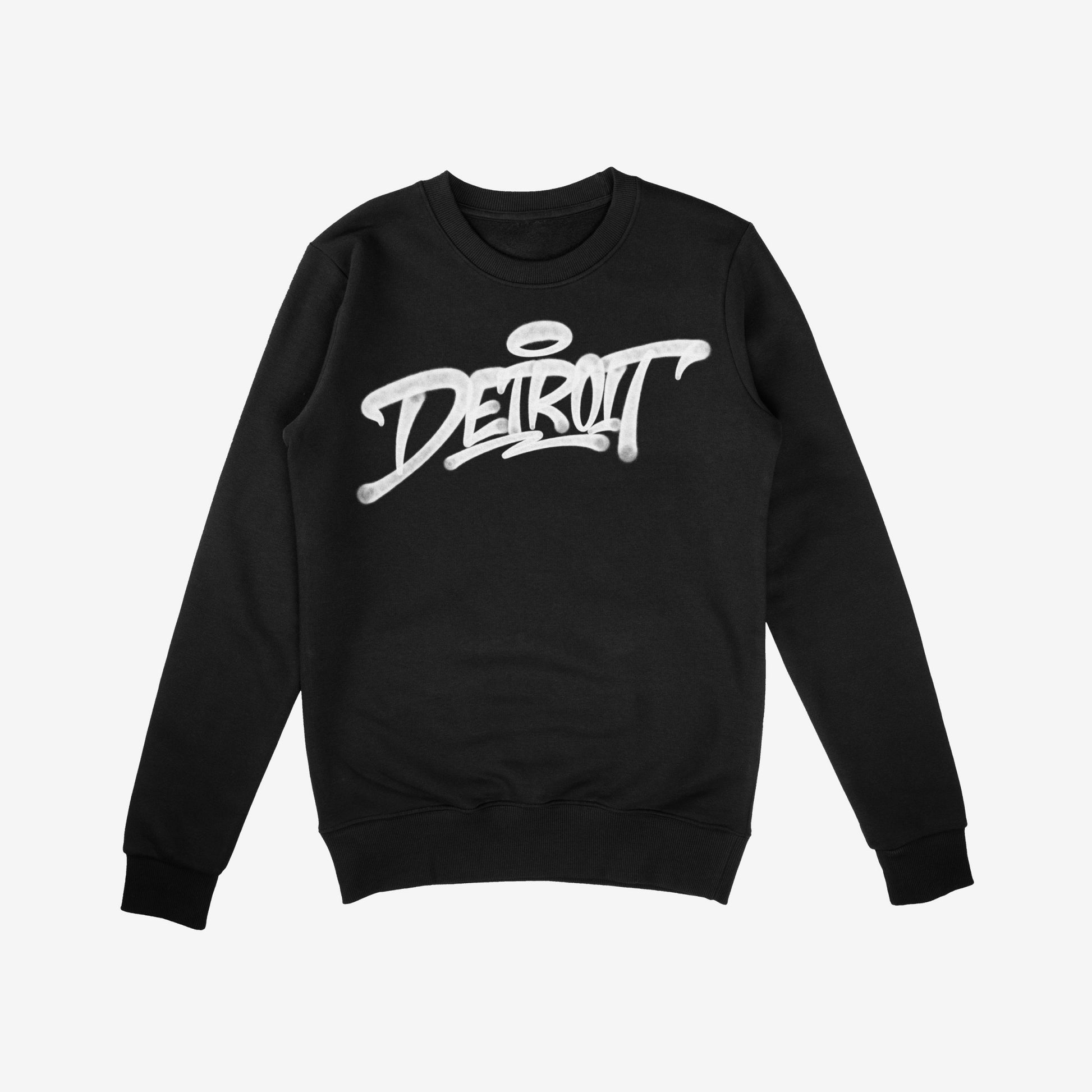 Detroit Handstyle Sweatshirt Black by Strange Allies