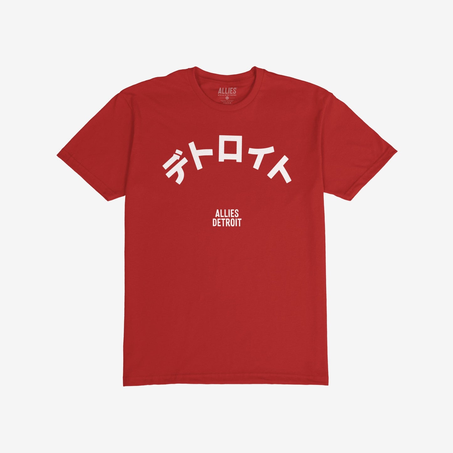 Detroit Japanese T-shirt Short Sleeve Red by Strange Allies