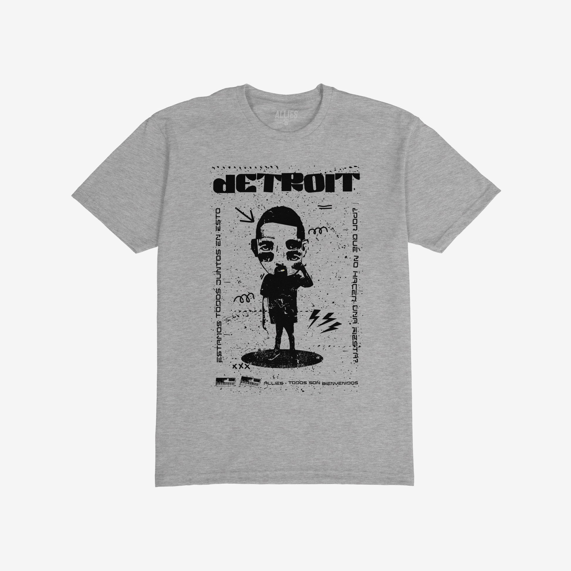 Detroit Punk T-shirt Heather Gray by Strange Allies