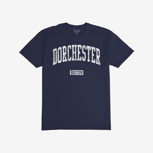 Dorchester Boston T-shirt Short Sleeve Navy Blue by Strange Allies