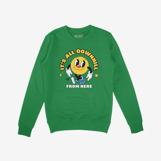 Downhill Sweatshirt Kelly Green by Strange Allies