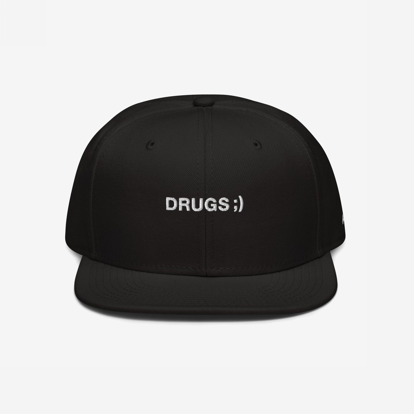 Drugs Hat Snapback Hat Black by Strange Allies