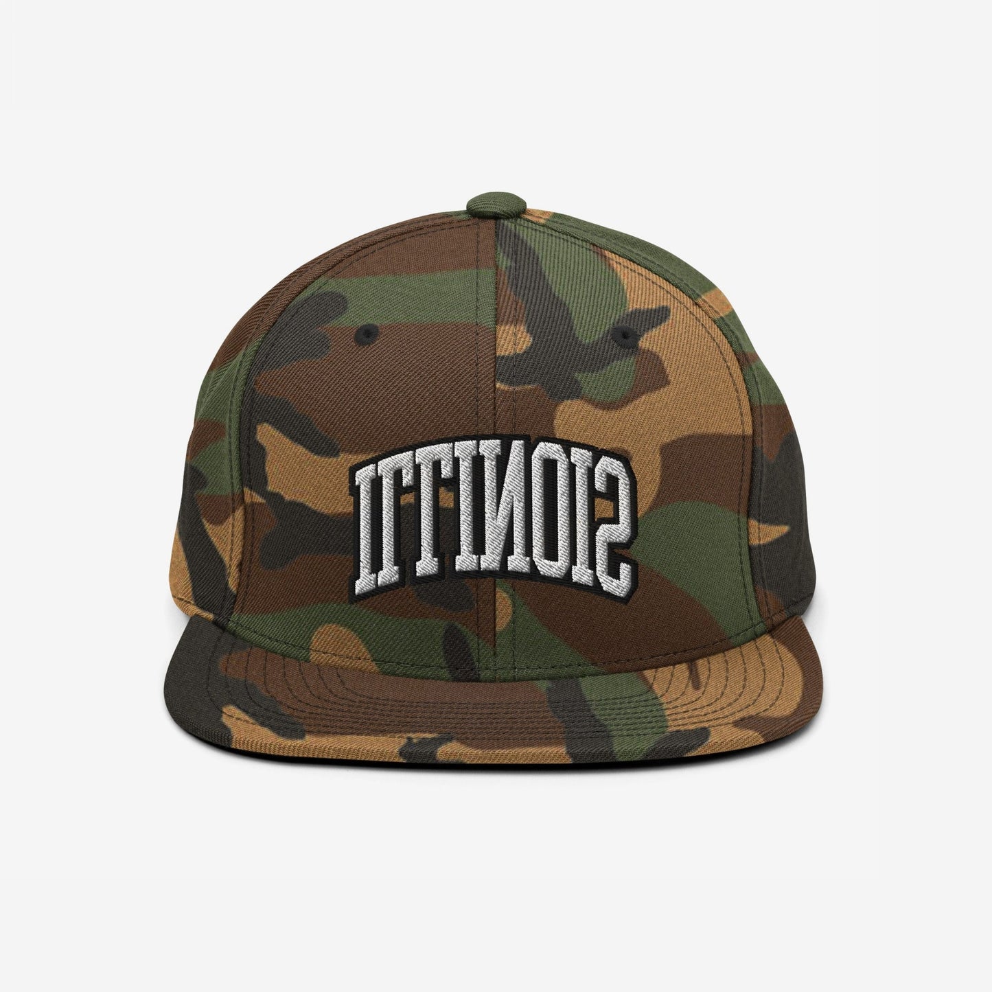 Illinois Flipped Hat Snapback Hat Camo by Strange Allies