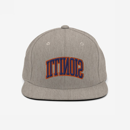 Illinois Flipped Hat Snapback Hat Heather Gray by Strange Allies