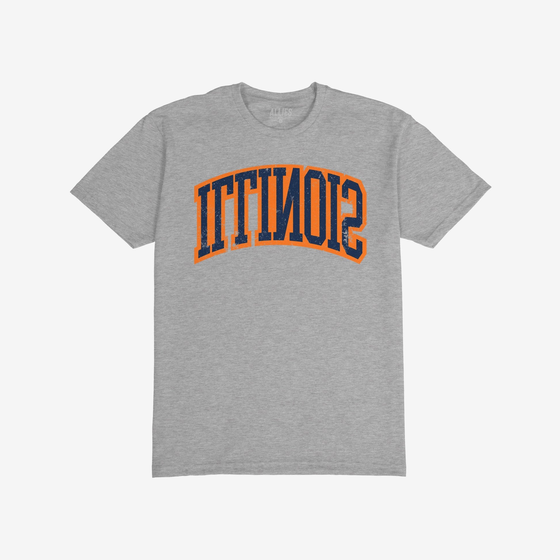 Illinois Flipped T-shirt Short Sleeve Heather Gray by Strange Allies