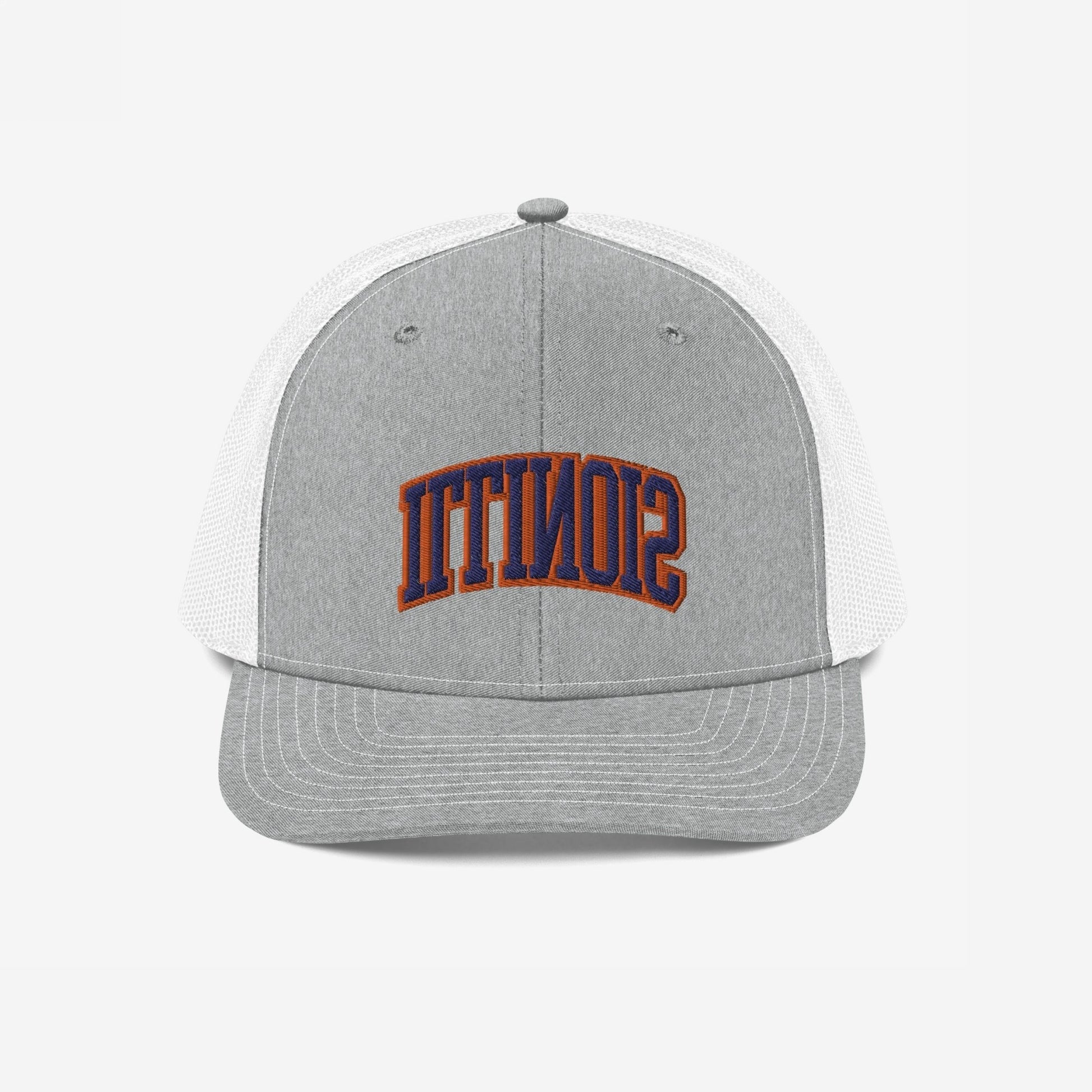 Illinois Flipped Hat Trucker Hat Heather Gray White by Strange Allies