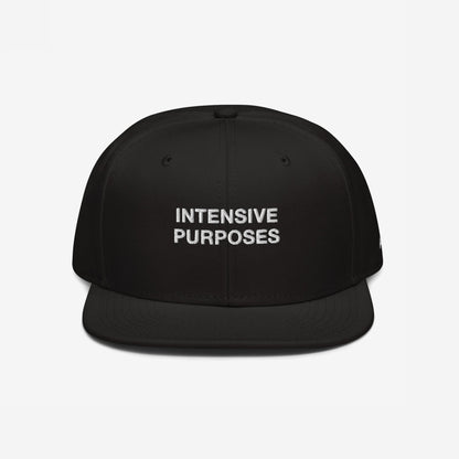 Intensive Purposes Hat Snapback Hat Black by Strange Allies