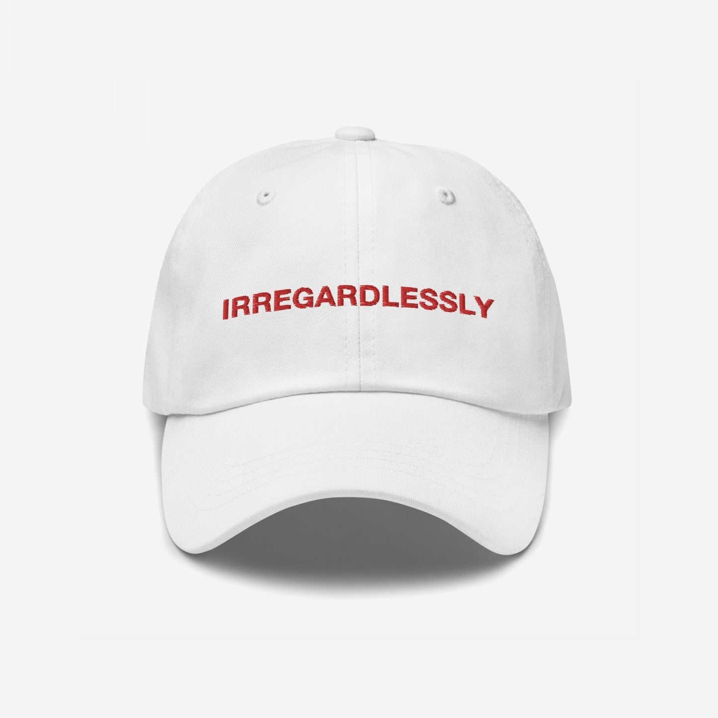 Irregardlessly Hat Dad Hat White by Strange Allies