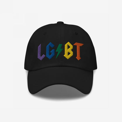 LGBTQ Rocks Hat Dad Hat Black by Strange Allies