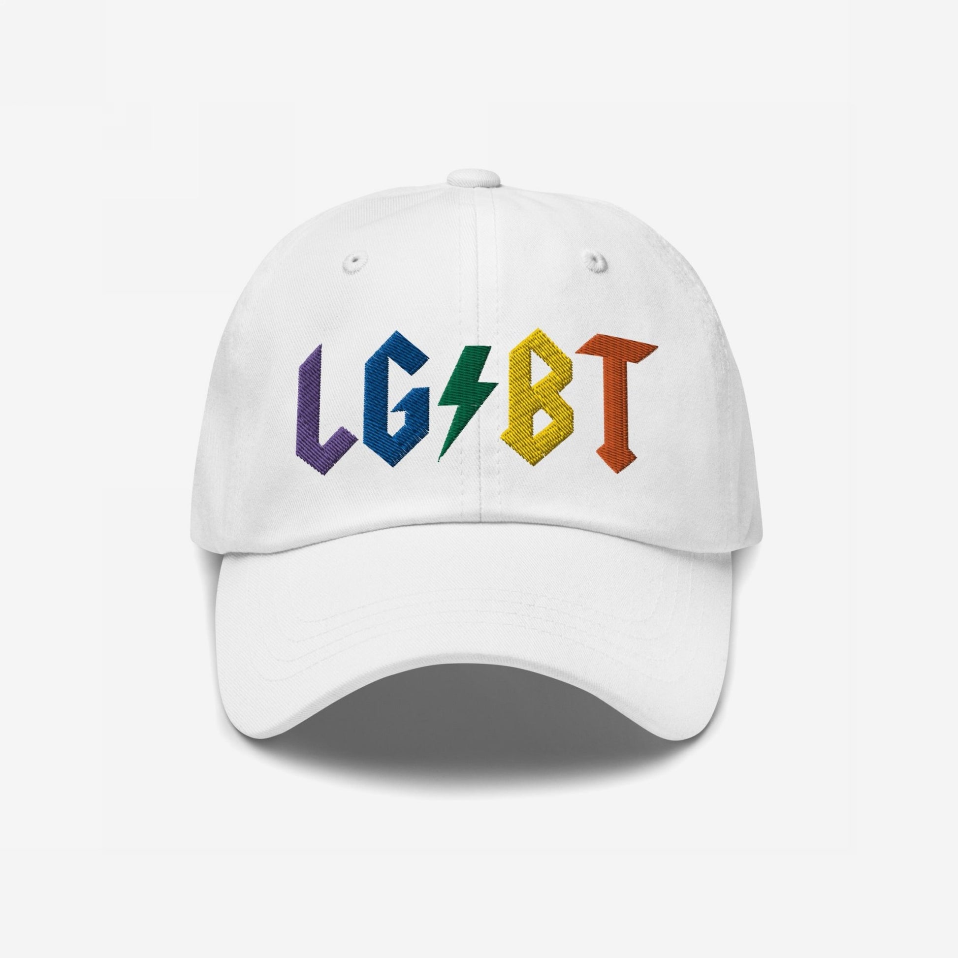 LGBTQ Rocks Hat Dad Hat White by Strange Allies