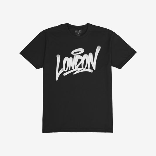 London Handstyle T-shirt Short Sleeve Black by Strange Allies