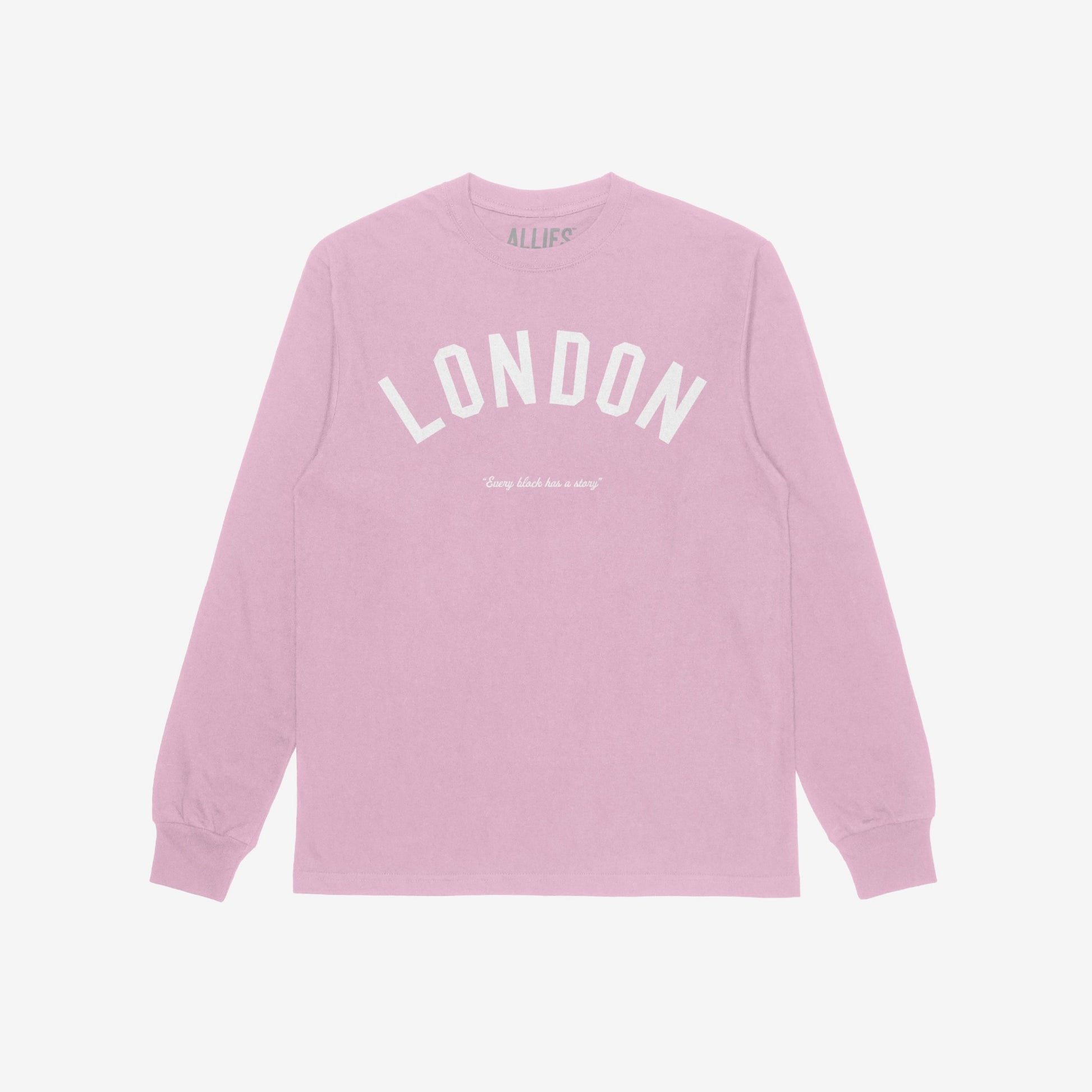 London Story T-shirt Long Sleeve Pink by Strange Allies