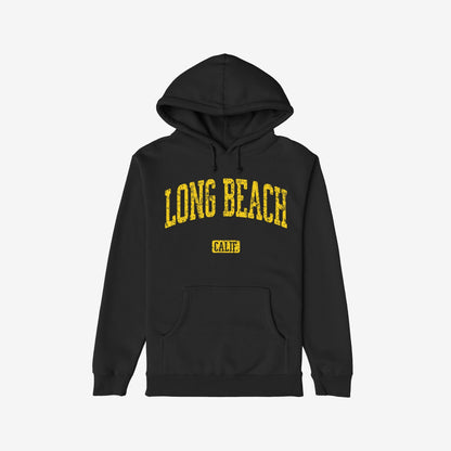 Long Beach California Hoodie Black by Strange Allies