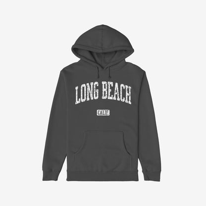 Long Beach California Hoodie Charcoal by Strange Allies