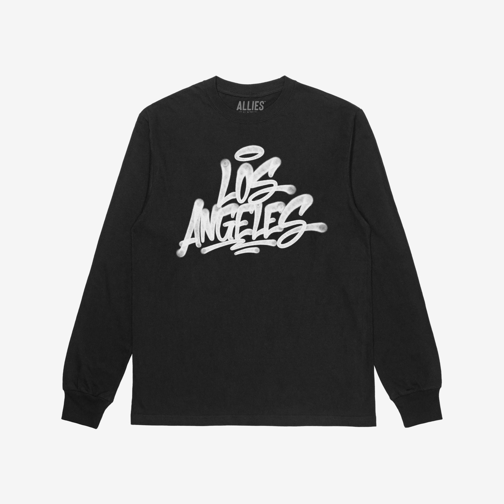 Los Angeles Handstyle T-shirt Long Sleeve Black by Strange Allies