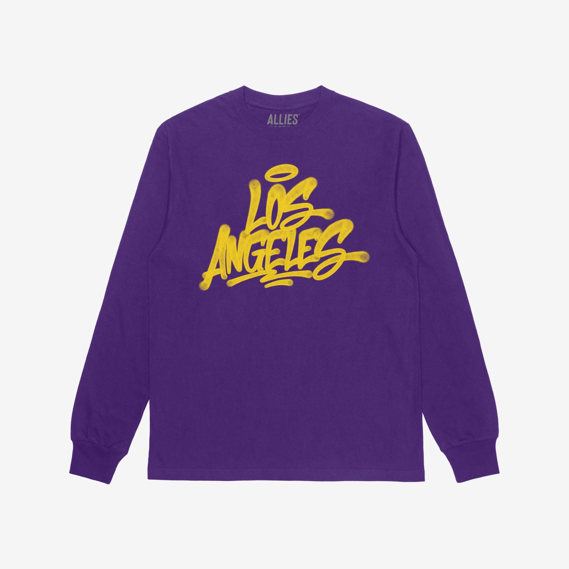 Los Angeles Handstyle T-shirt Long Sleeve Purple by Strange Allies