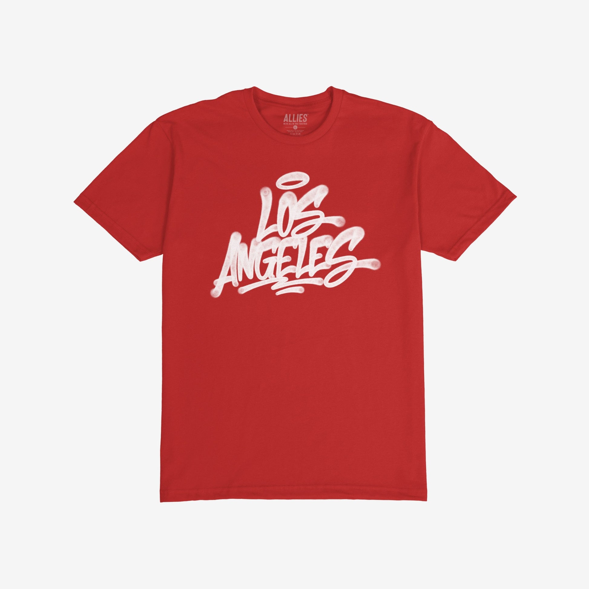 Los Angeles Handstyle T-shirt Short Sleeve Red by Strange Allies