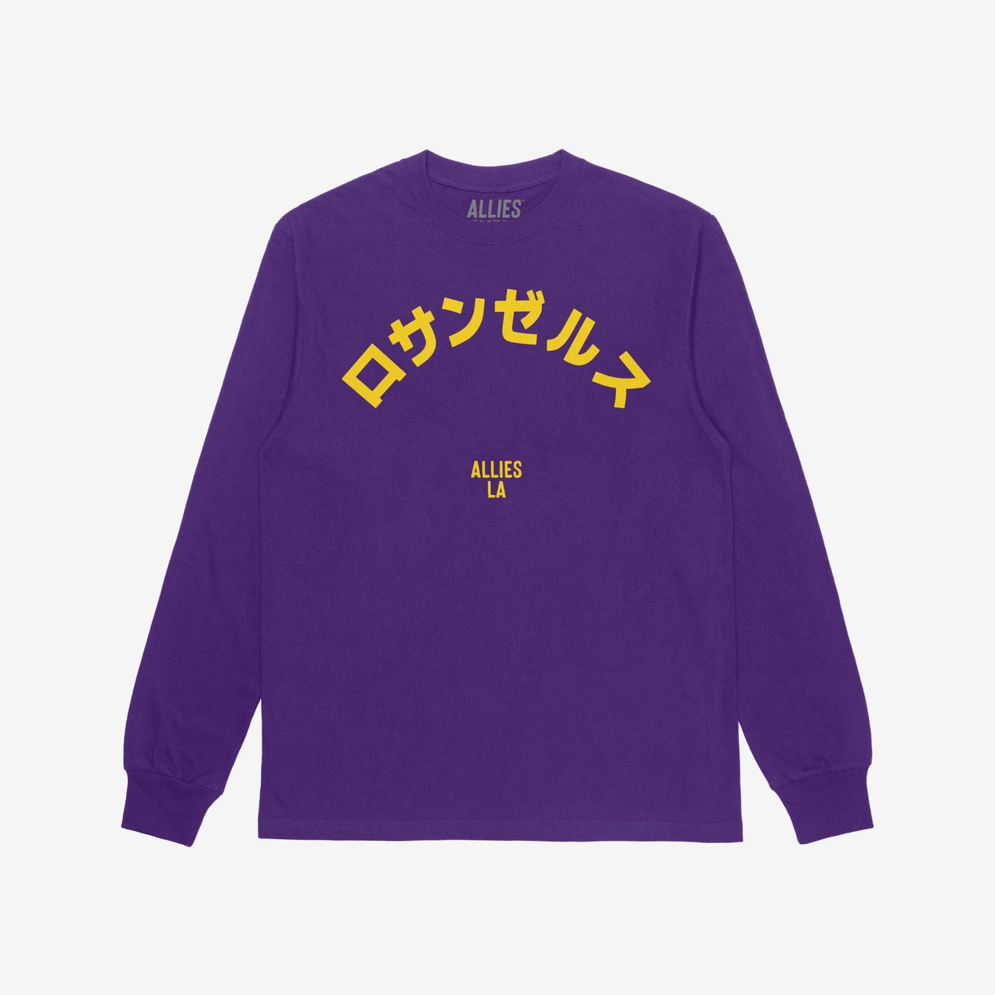 Los Angeles Japanese T-shirt Long Sleeve Purple by Strange Allies