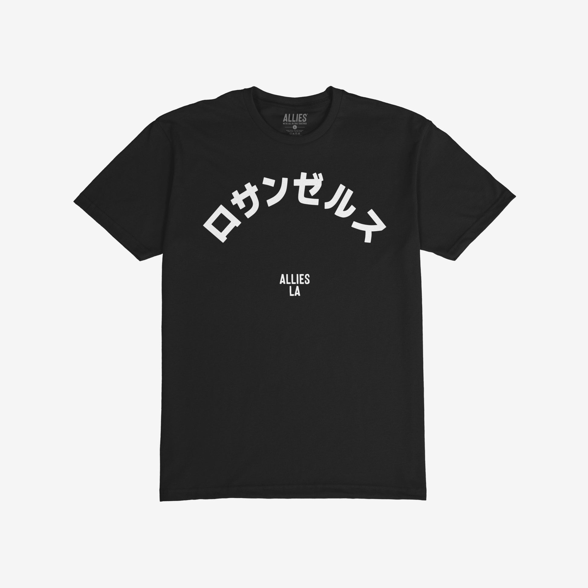 Los Angeles Japanese T-shirt Short Sleeve Black by Strange Allies