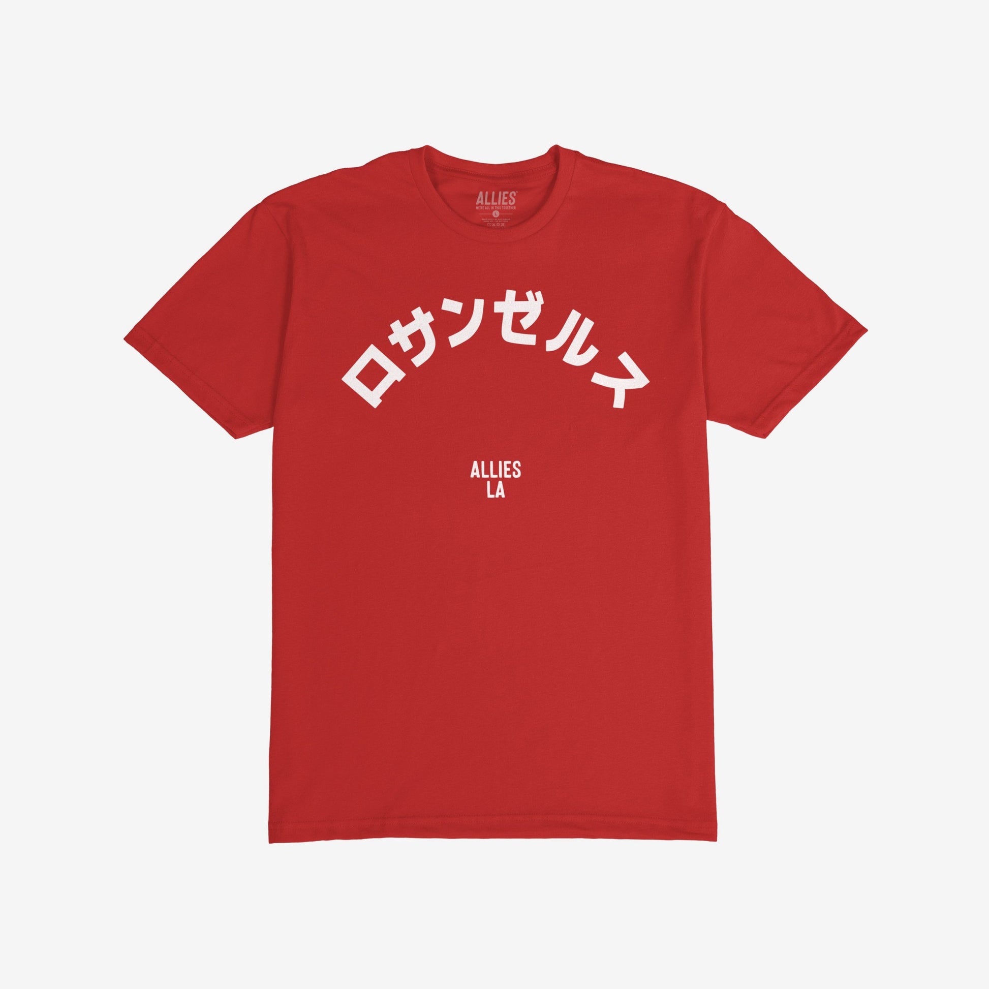 Los Angeles Japanese T-shirt Short Sleeve Red by Strange Allies